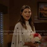 Electra’s white embroidered overlay dress on The Bold and the Beautiful