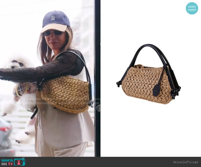 Eleventy Milano Viscose Bag with Leather Handles worn by Adriana de Moura (Adriana de Moura) on The Real Housewives of Miami