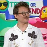 Sean Hickey’s white floral embroidered shirt on Today