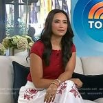 Emilie’s white rose embroidered skirt on Today