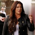 Emily’s black leather jacket on The Real Housewives of Orange County
