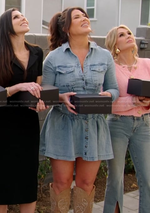 Emily denim mini dress on The Real Housewives of Orange County