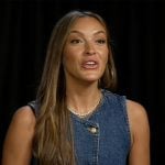 Emily’s denim vest on Access Hollywood