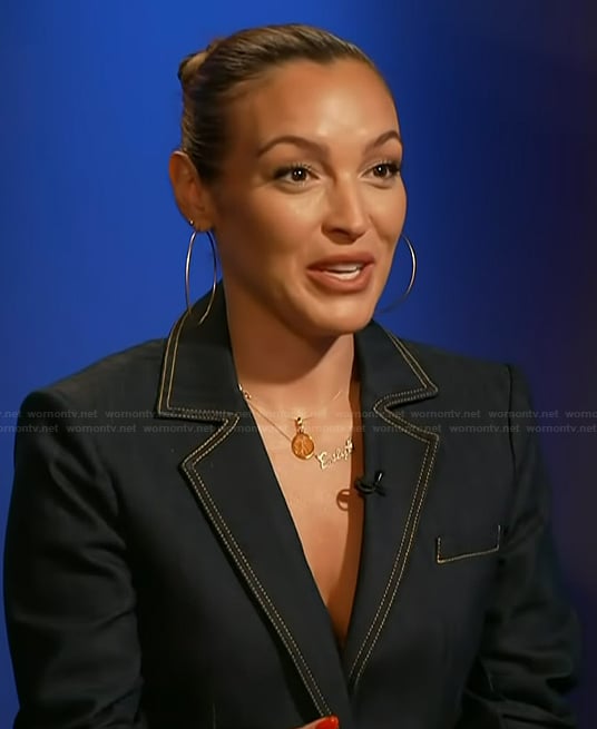 Emily Orozco’s denim blazer on Access Hollywood