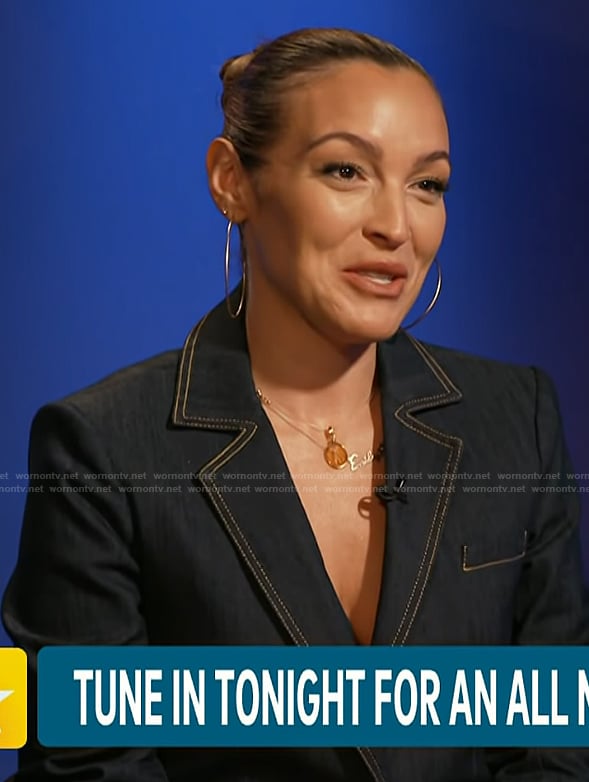 Emily Orozco's denim blazer on Access Hollywood