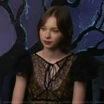 Emma Myers’ black lace dress on Access Hollywood
