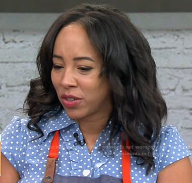 Erica Blaire Roby’s blue polka dot dress on Today