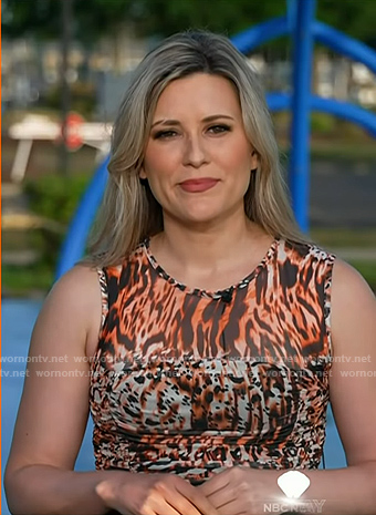 Erin McLaughlin’s animal print sleeveless top on Today