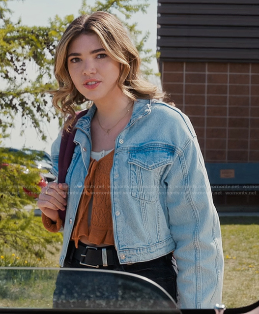 Erin’s denim jacket on My Life with the Walter Boys