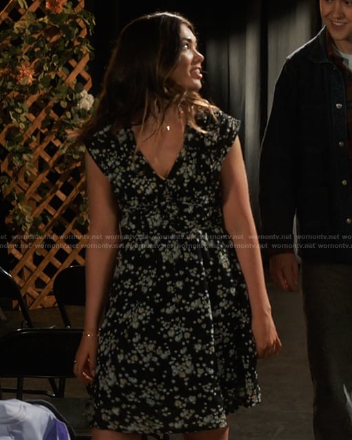 Erin's floral print sleeveless dress on My Life with the Walter Boys