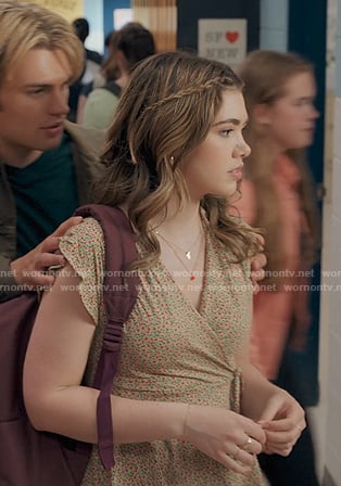 Erin's floral wrap top on My Life with the Walter Boys