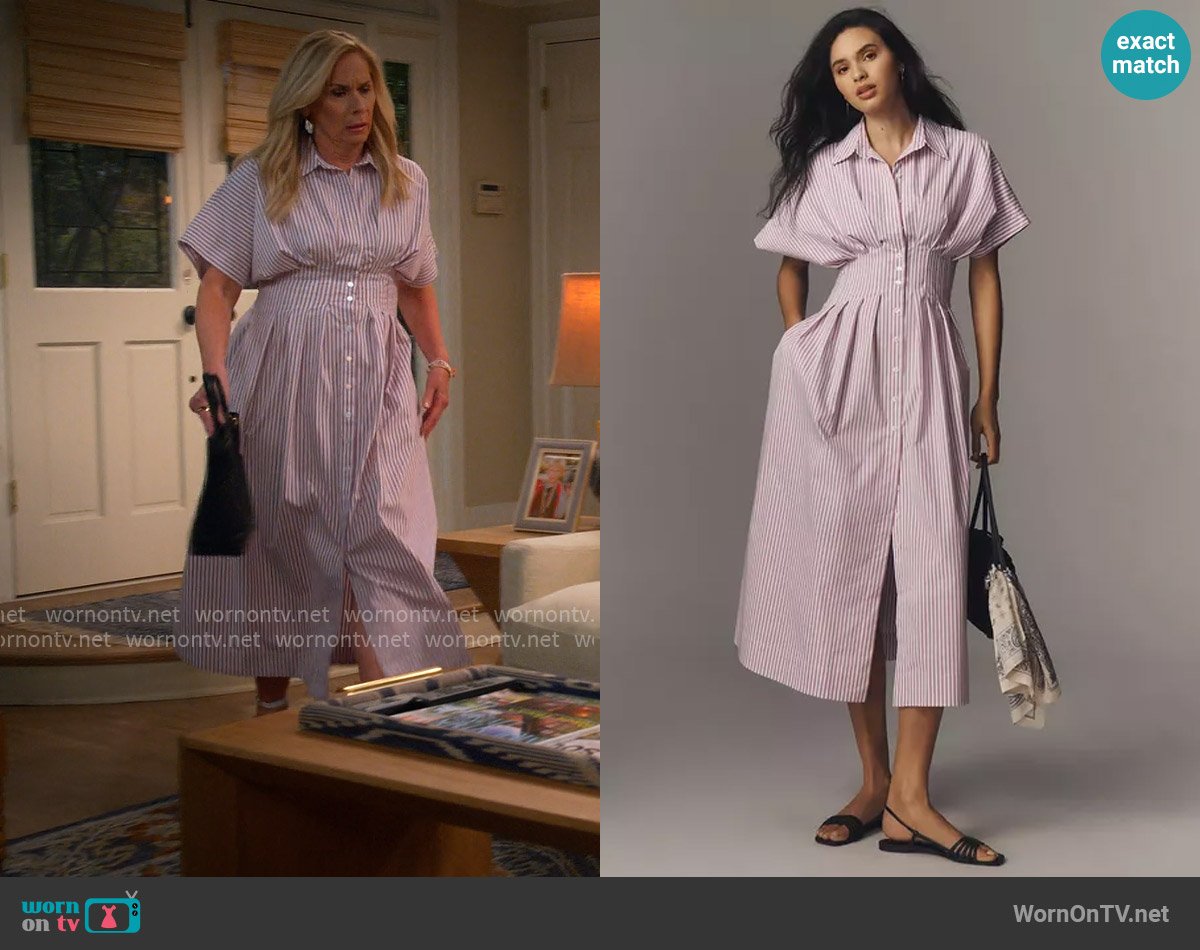 Exquise at Anthropologie The Tobie Shirt Dress worn by Leanne Murphy (Leanne Morgan) on Leanne