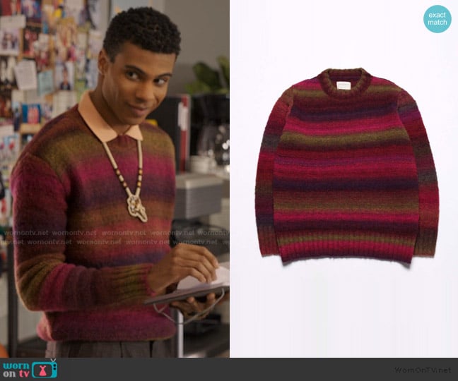 Far Afield Hosono Knit Ombre Stripe worn by Skylar Summerhill (Jaylan Evans) on My Life with the Walter Boys