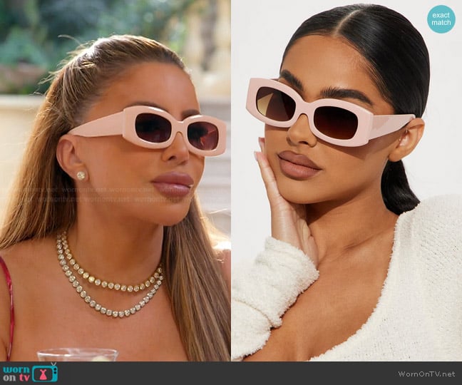 Fashion Nova Your Choice Sunglasses in Nude worn by Larsa Pippen (Larsa Pippen) on The Real Housewives of Miami
