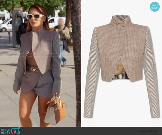 Fendi Beige Cropped Blazer worn by Stephanie Shojaee (Stephanie Shojaee) on The Real Housewives of Miami