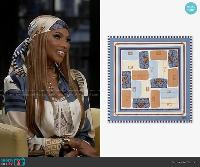 Sandra Denton’s print silk scarf on GMA