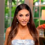 Adriana’s floral strapless confessional dress on The Real Housewives of Miami