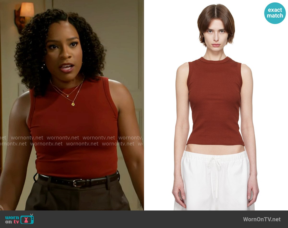 Flore Flore Esme Tank in Syrah worn by Naomi Hamilton Hawthorne (Arielle Prepetit) on Beyond the Gates