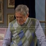 Foster’s green argyle knit vest on Days of our Lives