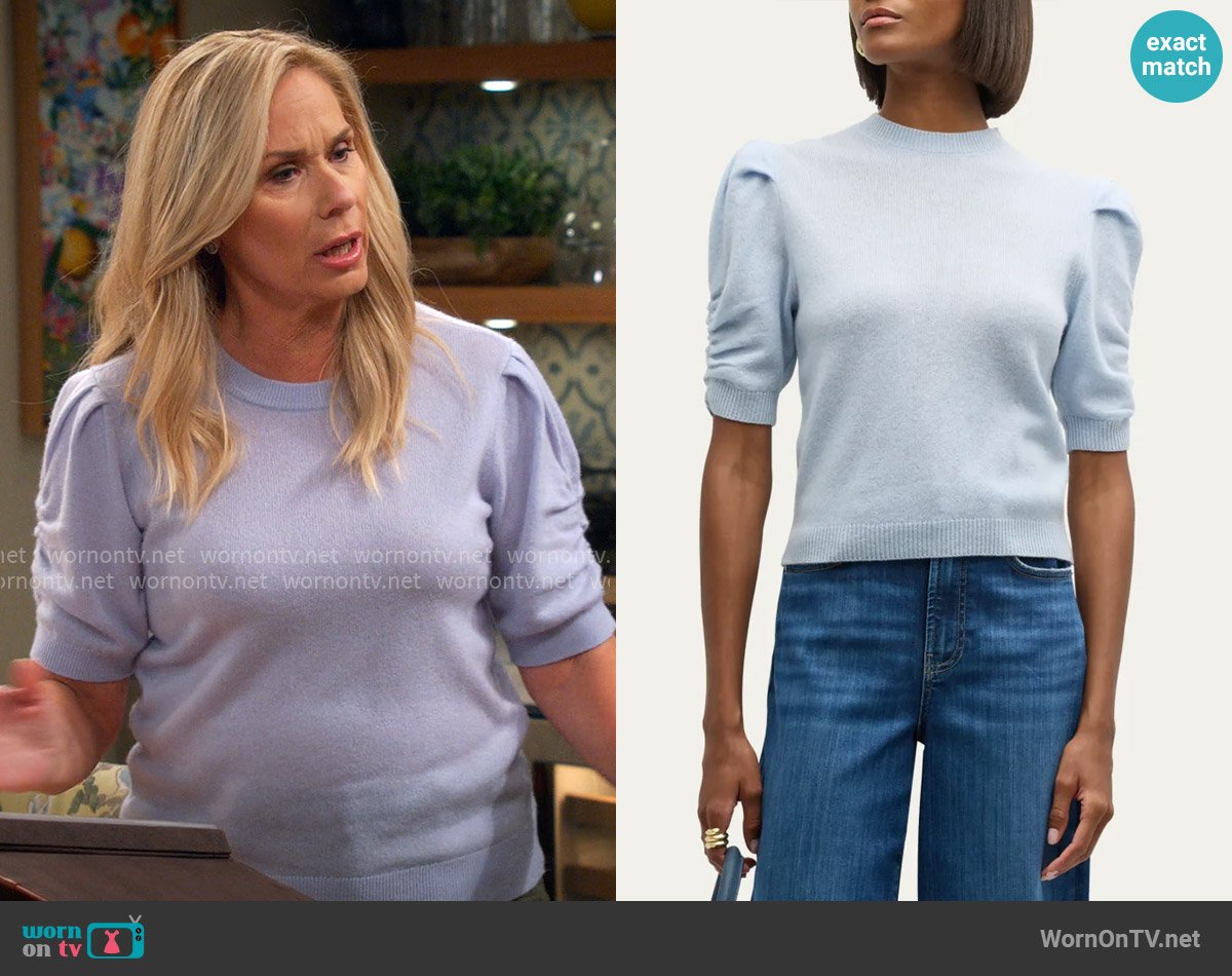 Frame Ruched Cashmere-Wool Sweater worn by Leanne Murphy (Leanne Morgan) on Leanne