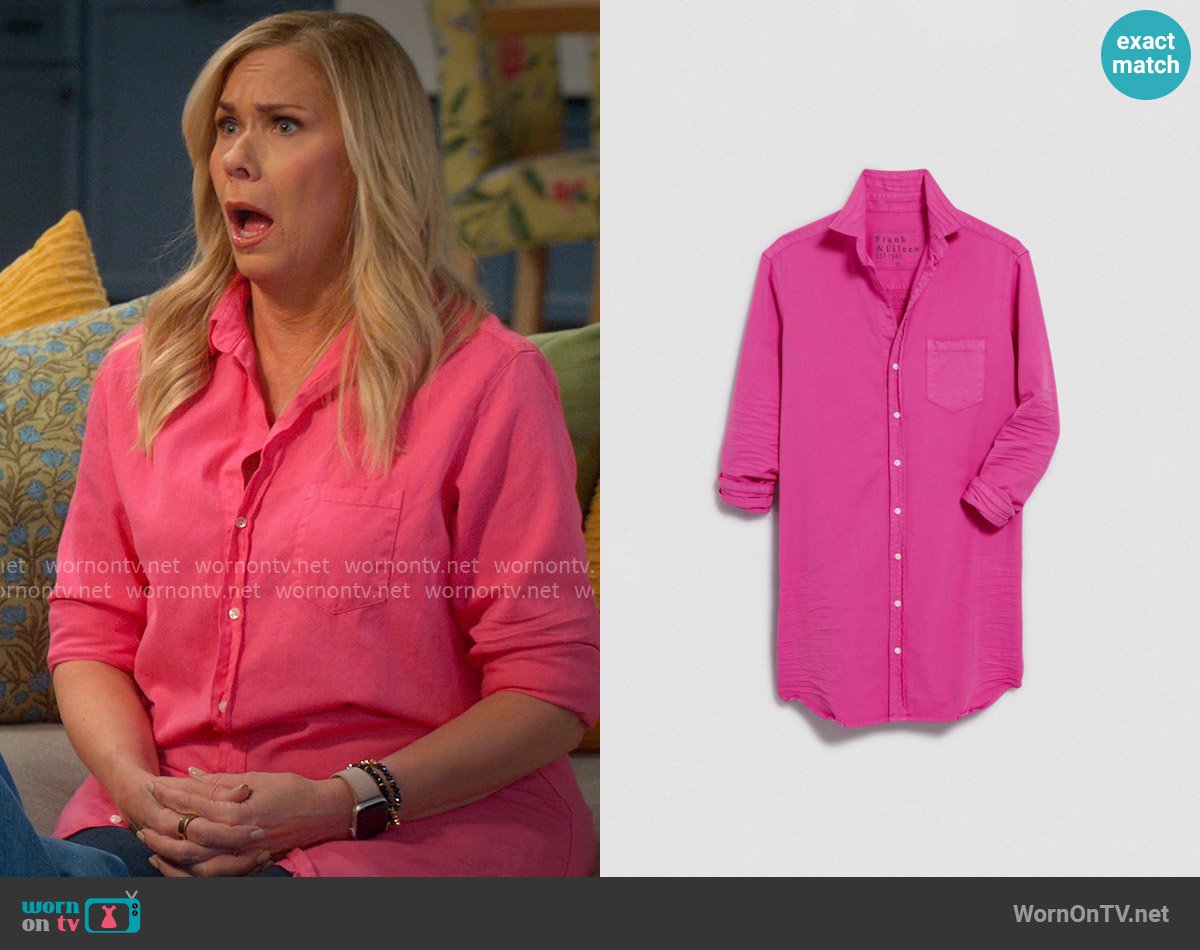 Frank & Eileen Mary Shirtdress in Hot Pink worn by Leanne Murphy (Leanne Morgan) on Leanne