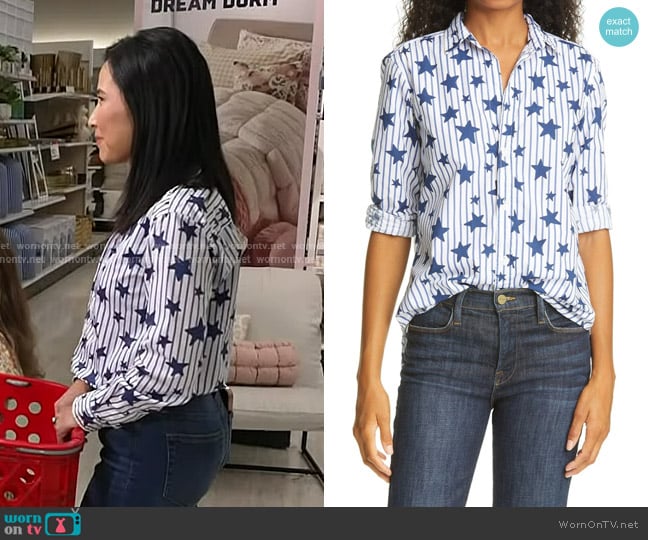 Frank & Eileen Stars Stripes PoPlin Shirt worn by Vicky Nguyen on Today