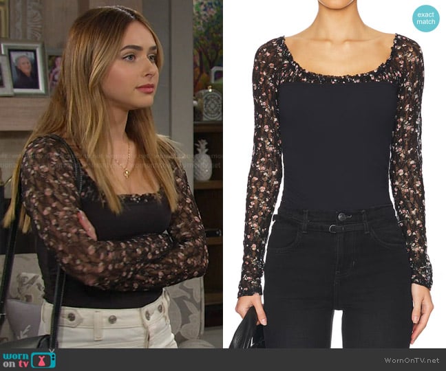 Free People Josie Long Sleeve Top worn by Holly Jonas (Ashley Puzemis) on Days of our Lives