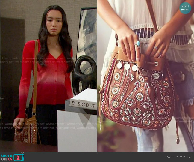 Free People Rosebay Crossbody worn by Sophia Choi (Rachel Boyd) on Days of our Lives