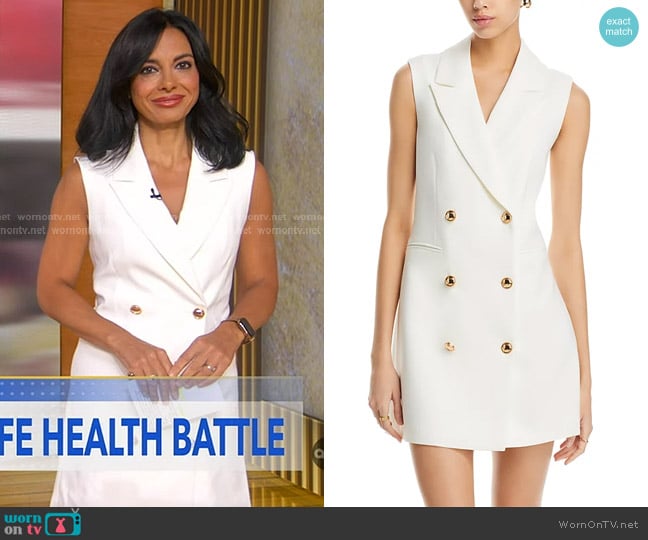 French Connection Whisper Sleeveless Tux Mini Dress worn by Dr. Tara Narula on Good Morning America