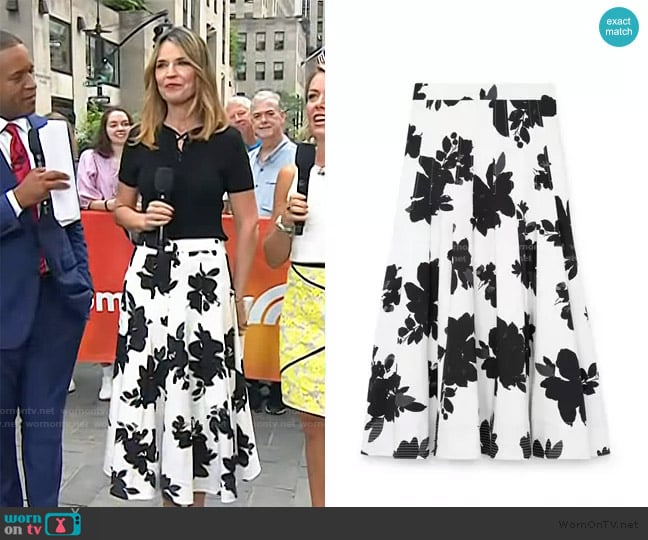 G. Label Boyle Brushed Floral Skirt worn by Savannah Guthrie on Today