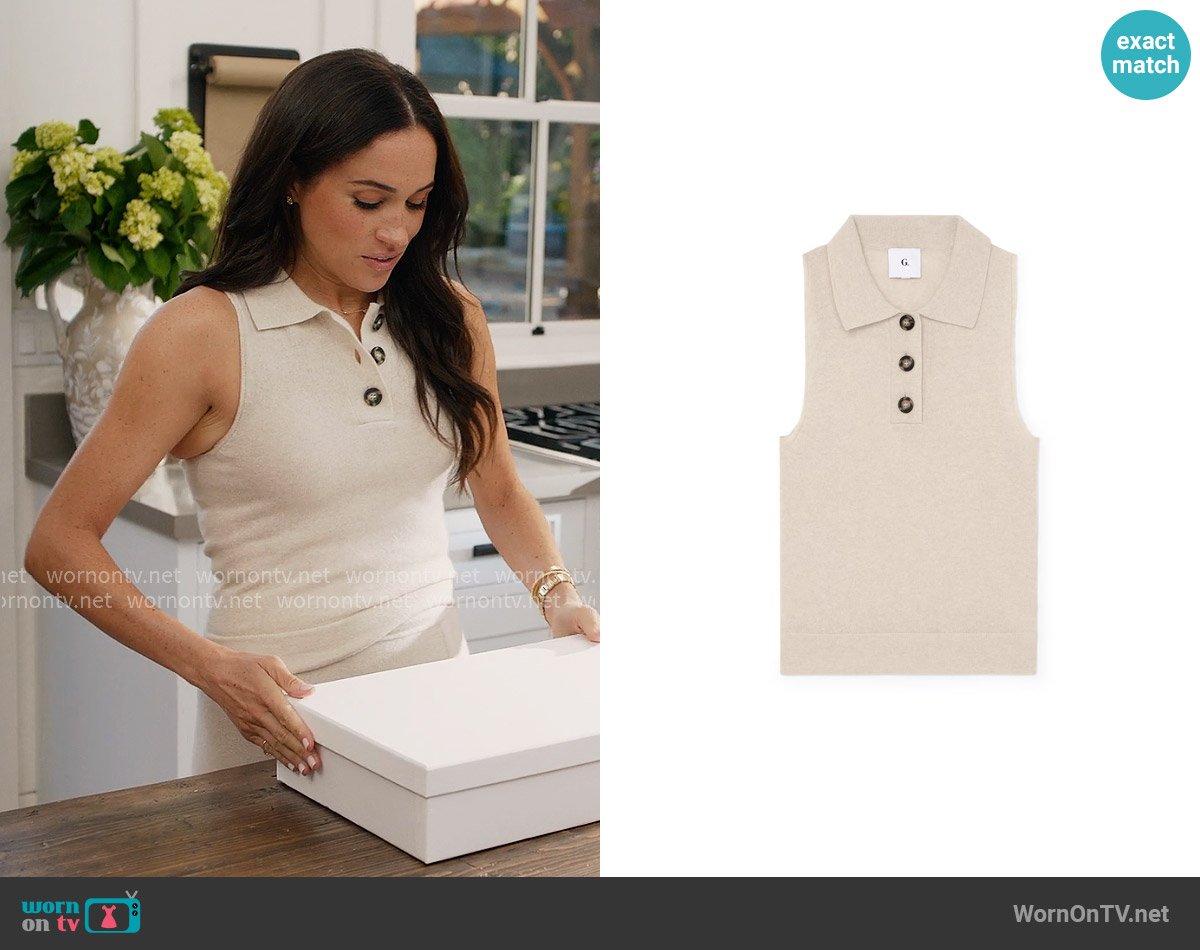 G. Label by Goop Jensen Polo Shell worn by Meghan Markle on With Love Meghan