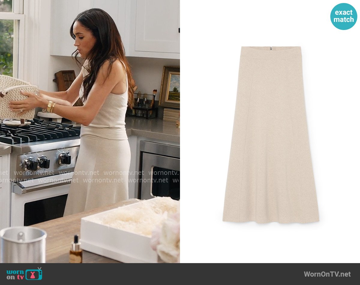 G. Label by Goop The Sleek Knit Skirt worn by Meghan Markle on With Love Meghan