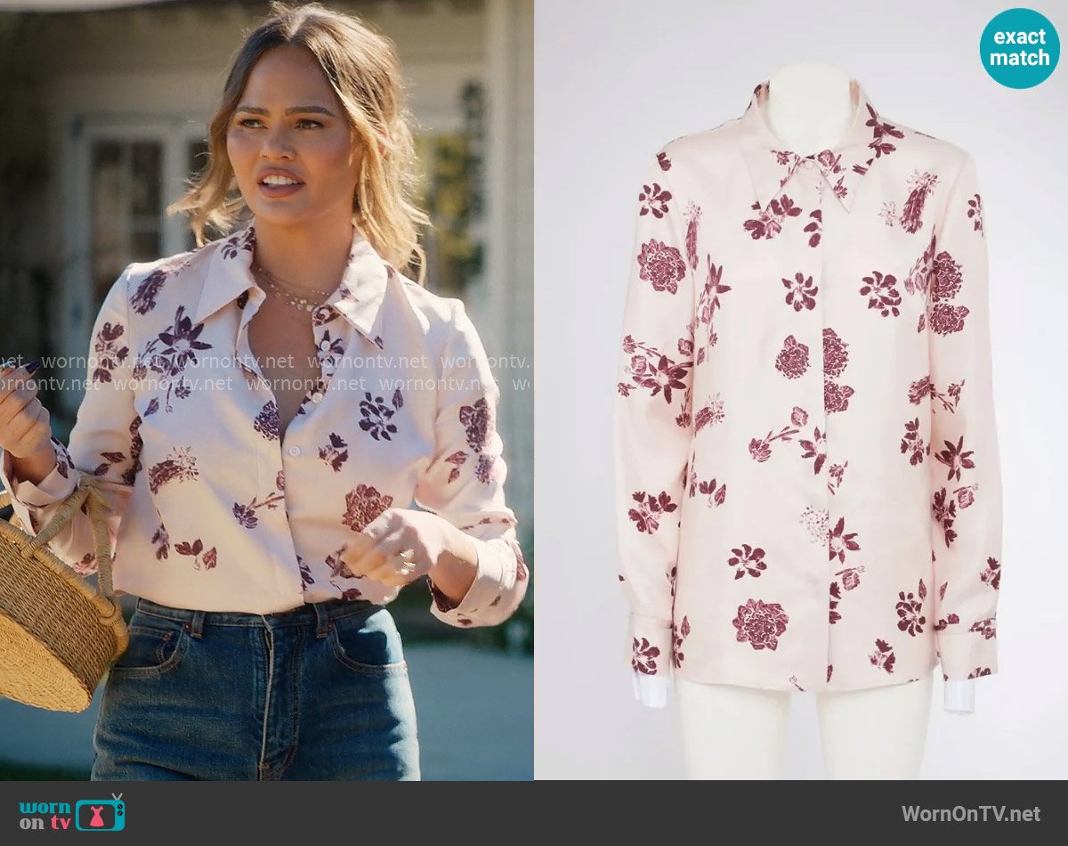 Gabriela Hearst Cruz Floral Silk Shirt worn by Chrissy Teigen on With Love Meghan
