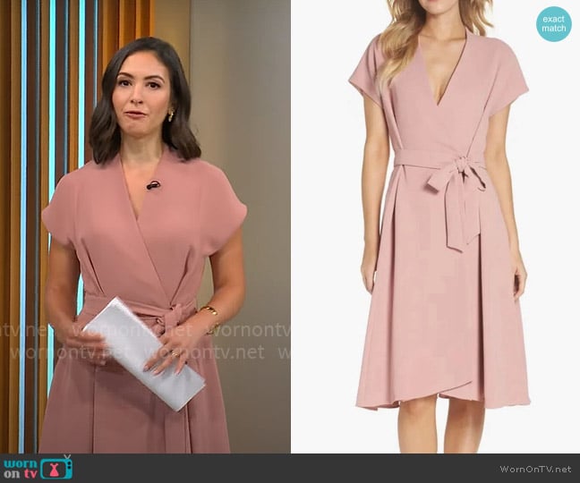Gal Meets Glam Collection Audrey Wrap Dress worn by Ali Bauman on CBS Mornings