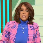 Gayle King’s pink plaid blazer on CBS Mornings