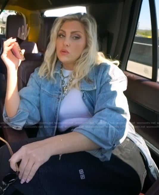 Gina's denim jacket and pants on The Real Housewives of Orange County