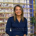 Ginger’s navy wrap dress on Good Morning America