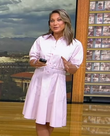 Ginger's pink belted shirtdress on Good Morning America