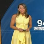 Ginger’s yellow sleeveless tie waist dress on Good Morning America