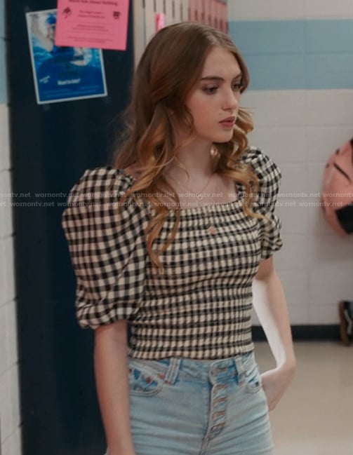 Gingham check top on My Life with the Walter Boys