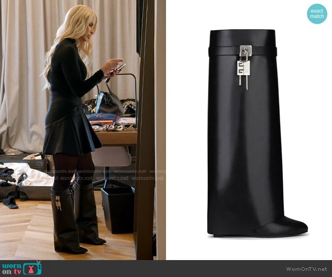 Givenchy Shark Lock Pant Leg Tall Boot worn by Alexia Echevarria (Alexia Echevarria) on The Real Housewives of Miami