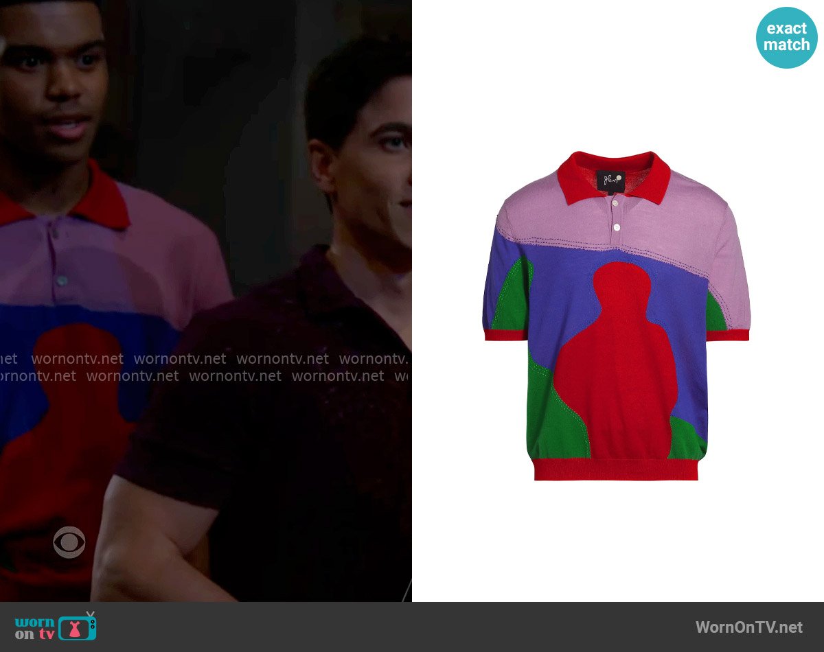 Glass Cypress Multicolor Boy Knit Polo Shirt worn by Tyrell Richardson (Jaden Lucas Miller) on Beyond the Gates