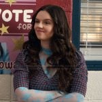Grace’s blue check print top on My Life with the Walter Boys