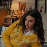 Grace’s yellow argyle cropped sweater on My Life with the Walter Boys