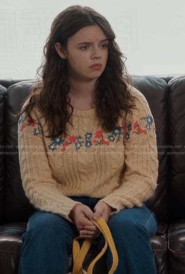 Grace's embroidered knit sweater on My Life with the Walter Boys