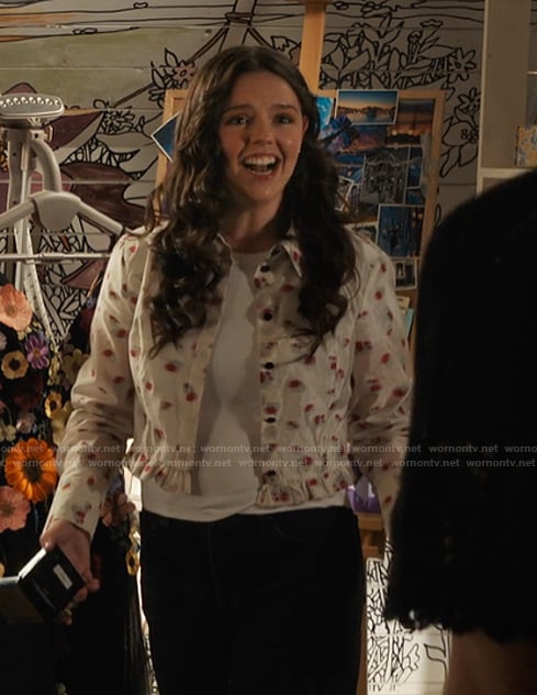 Grace's floral sheer jacket on My Life with the Walter Boys