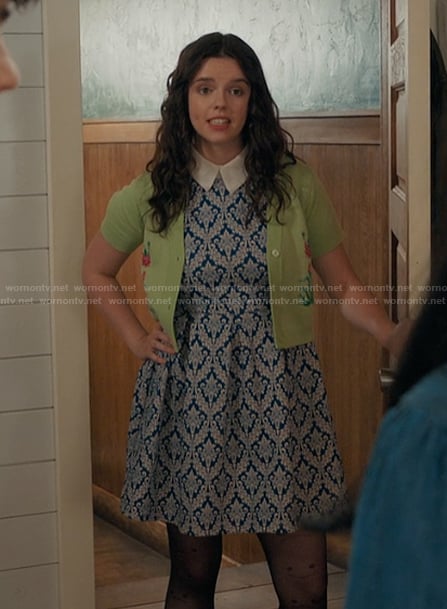 Grace's green embroidered cardigan on My Life with the Walter Boys