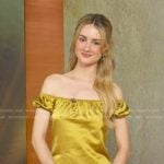 Grace Van Patten’s yellow off-shoulder mini dress on Good Morning America