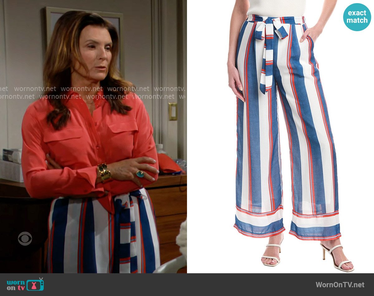 Gracia Striped Pants worn by Sheila Carter (Kimberlin Brown) on The Bold and the Beautiful