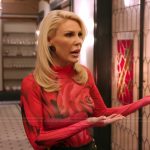 Gretchen’s rose print mesh top on The Real Housewives of Orange County